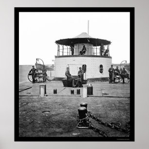 USS Monitor Catskill in Charleston Harbor, SC 1865 ポスター