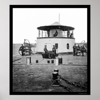 USS Monitor Catskill in Charleston Harbor, SC 1865 ポスター