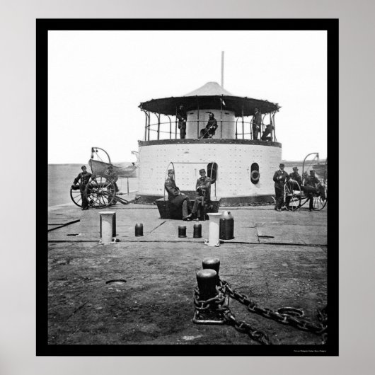 USS Monitor Catskill in Charleston Harbor, SC 1865 ポスター (正面)