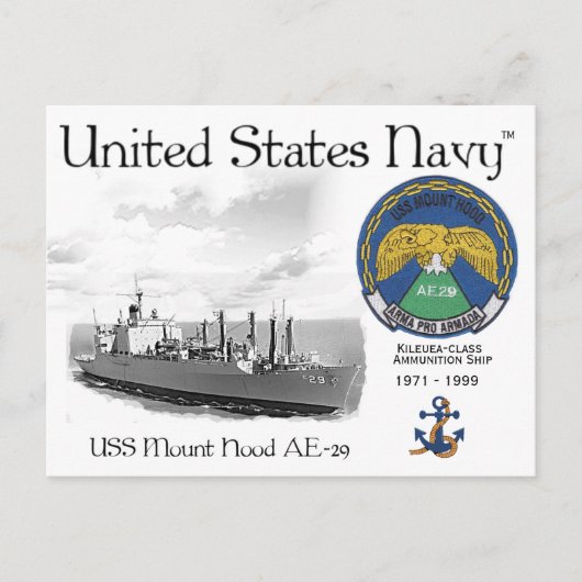 USS MOUNT HOOD AE-29  - POSTCARD ポストカード (正面)