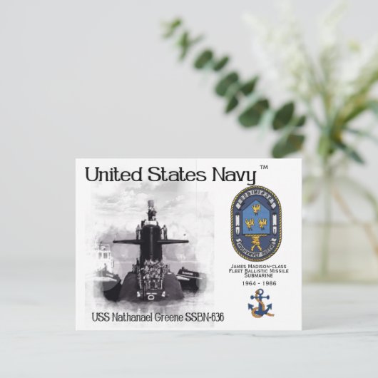 USS NATHANEAL GREENE SSBN-636 SUB. – ポストカード (スタンド正面)