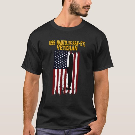 USS Nautilus SSN 571潜水艦退役軍人日父 Tシャツ (正面)
