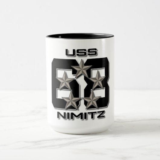 USS NIMITZ 5スターブラックマグカップ マグカップ (中央)