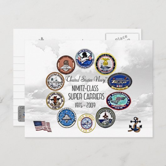 USS NIMITZ CLASS航空機キャリア – はがき (正面/裏面)