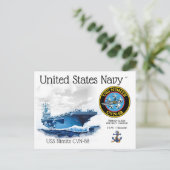 USS NIMITZ CVN-68航空機キャリア – ポストカード (スタンド正面)