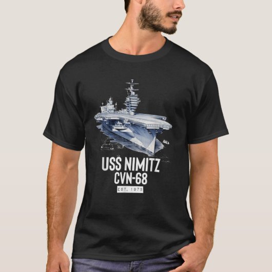 USS Nimitz CVN 68航空機キャリアTシャツ Tシャツ (正面)