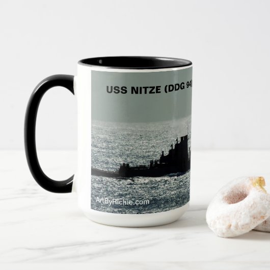 USS NITZE (DDG94)、Haze Gray and Roung, Mug マグカップ (ドーナツ付き)