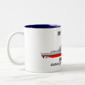 USS Nitze, DDG-94，カスタマイズ可能な日付を提供 ツートーンマグカップ (左)