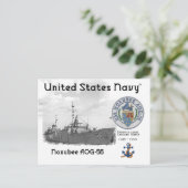 USS NOXUBEE AOG-56 GASOLINE TANKER -   POSTCARD ポストカード (スタンド正面)