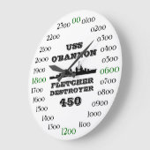USS O'Bannon (DD-450) ラージ壁時計 (傾斜)