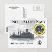 USS PAWCATUCK AO-108 REPLENISH OILER  -   POSTCARD ポストカード (正面/裏面)