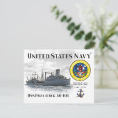 USS PAWCATUCK AO-108 REPLENISH OILER  -   POSTCARD ポストカード (スタンド正面)