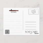 USS PINTADO SSN-672攻撃潜水艦 – ポストカード (裏面)