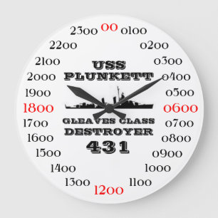 USS Plunkett (DD-431) ラージ壁時計