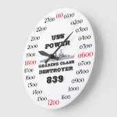 USS Power (DD-839) ラージ壁時計 (傾斜)