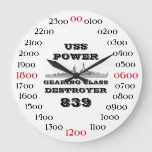 USS Power (DD-839) ラージ壁時計