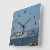USS Preble スクエア壁時計 (傾斜)