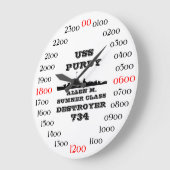 USS Purdy (DD-734) ラージ壁時計 (傾斜)