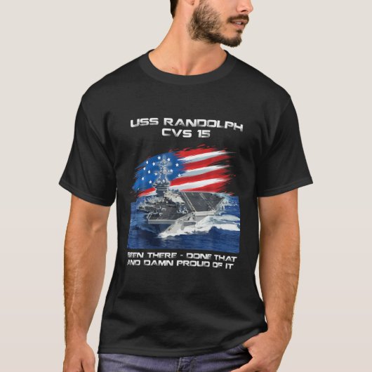 USS Randolph CVS-15航空母艦退役軍人USA F Tシャツ (正面)