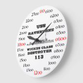 USS Rathburne (DD-113) ラージ壁時計 (傾斜)