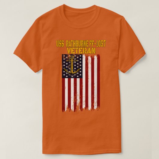 USS Rathburne FF1057フリゲート退役軍人デー父の Tシャツ (デザイン正面)