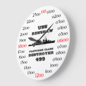 USS Renshaw (DD-499) ラージ壁時計 (傾斜)