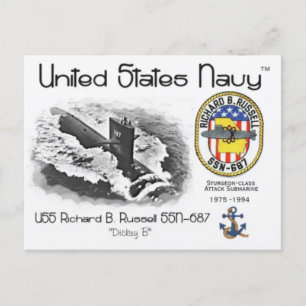 USS RICHARD B. RUSSELL SSN-687潜水艦はがき ポストカード