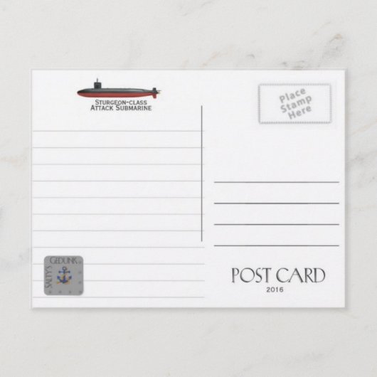 USS RICHARD B. RUSSELL SSN-687潜水艦はがき ポストカード (裏面)