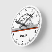 USS RICHARD M MCCOOL JR, LPD-29，サンアントニオ， ラウンド壁時計 (傾斜)