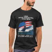 USS Sam Houston SSN 609 American Flag Submarine Ve Tシャツ (正面)