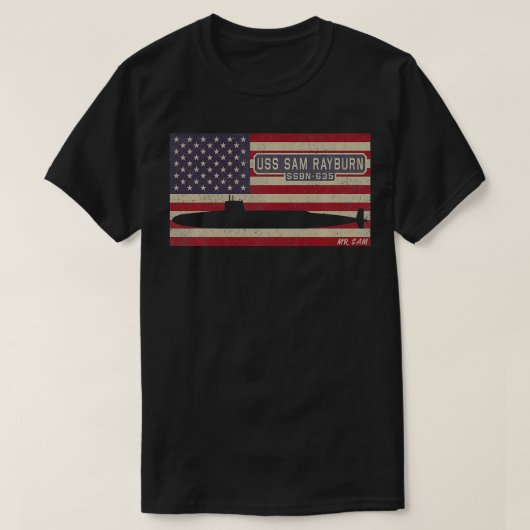 USS Sam Rayburn SSBN-635 Nuclear Submarine America Tシャツ (デザイン正面)