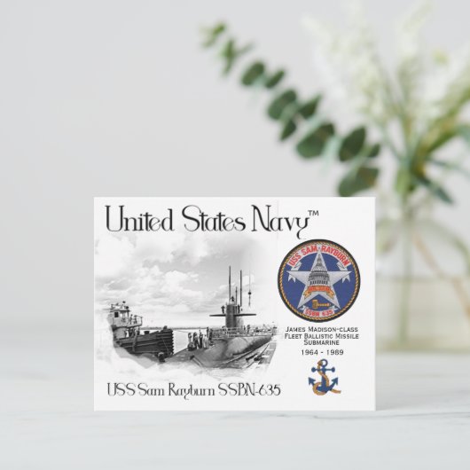USS SAM RAYBURN SSBN-635 SUBMARINE – ポストカード (スタンド正面)