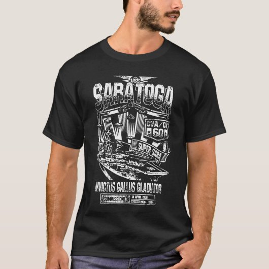 USS Saratogaのワイシャツ Tシャツ (正面)