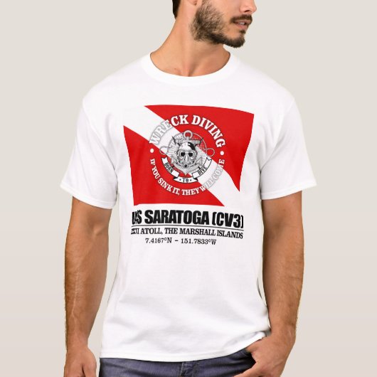 USS Saratoga (CV3) (難破船ダイビング) Tシャツ (正面)