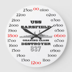 USS Sarsfield (DD-837) ラージ壁時計