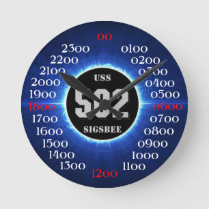 USS Sigsbee (DD-502) ラウンド壁時計