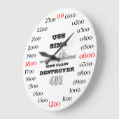 USS Sims (DD-409) ラージ壁時計 (傾斜)