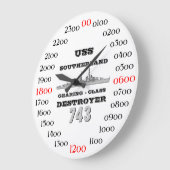 USS Southerland (DD / DDR 743) ラージ壁時計 (傾斜)