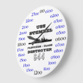 USS Stembel (DD-644) ラージ壁時計 (傾斜)