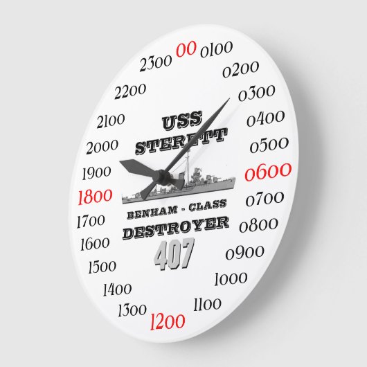 USS Sterett (DD-407) ラージ壁時計 (傾斜)