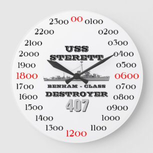 USS Sterett (DD-407) ラージ壁時計