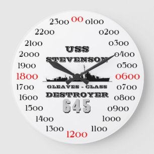 USS Stevenson (DD-645) ラージ壁時計