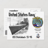 USS STICKLEBACK SS-415潜水艦 ポストカード (正面/裏面)