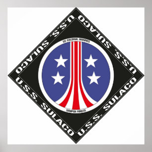 USS Sulaco Colonial Marinesクルーのロゴ ポスター