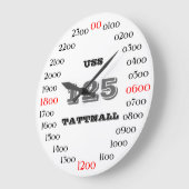 USS Tattnall (DD-125) ラージ壁時計 (傾斜)