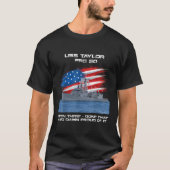 USS Taylor FFG 50クラスFrigate American Flag Vete Tシャツ (正面)