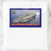 USS Theodore Roosevelt CVN-71ステッカー 長方形シール (バッグ)
