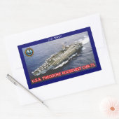 USS Theodore Roosevelt CVN-71ステッカー 長方形シール (封筒)