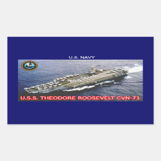 USS Theodore Roosevelt CVN-71ステッカー 長方形シール
