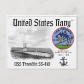 USS THREADFIN SS-410 SUB - – ポストカード (正面)